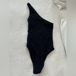 Top shop one shoulder black bodysuit